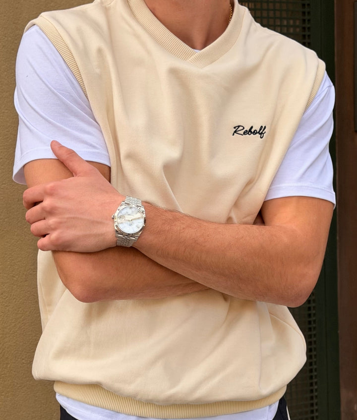 Cream Club Vest