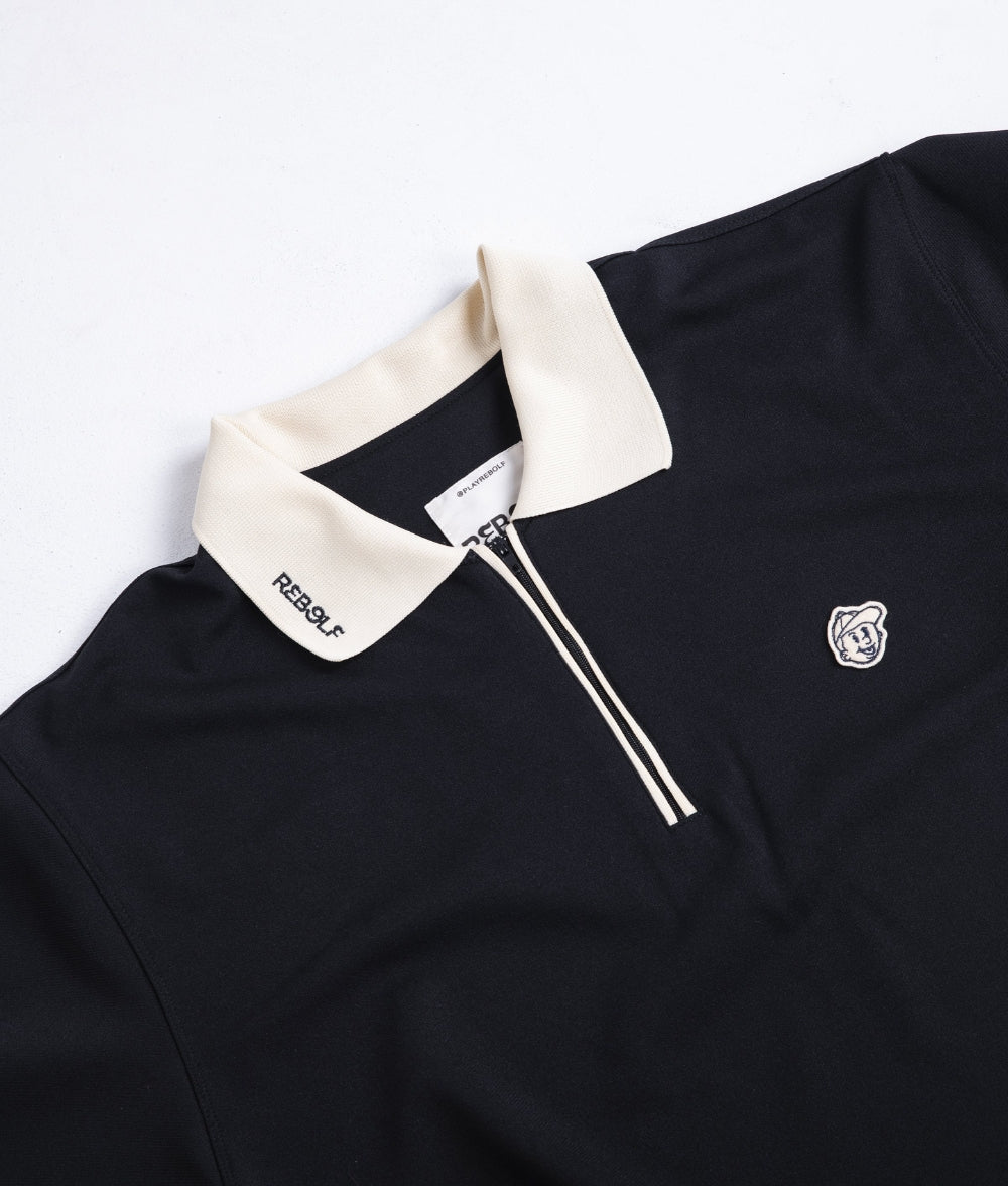 Polo negro con cremallera LE