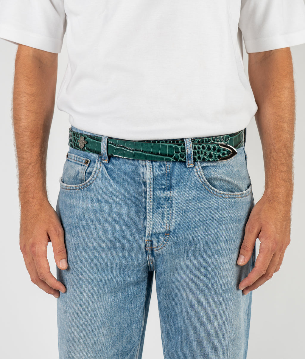 REBOLF X BALTEUS "CROCO GREEN" VELCRO BELT
